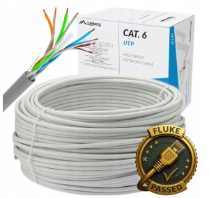 KABEL SIECIOWY KAT.6 PRZEWÓD SKRĘTKA CCA UTP LAN RJ45 100M LANBERG FLUKE PASS