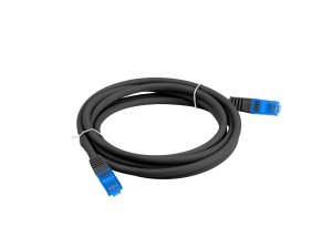 PATCHCORD KAT.6A S/FTP LSZH CCA 1M CZARNY FLUKE PASSED LANBERG