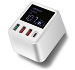 Ładowarka USB 40W 4 Porty, wyświetlacz LED QC3.0 PD3.0 szybka ładowarka USB
